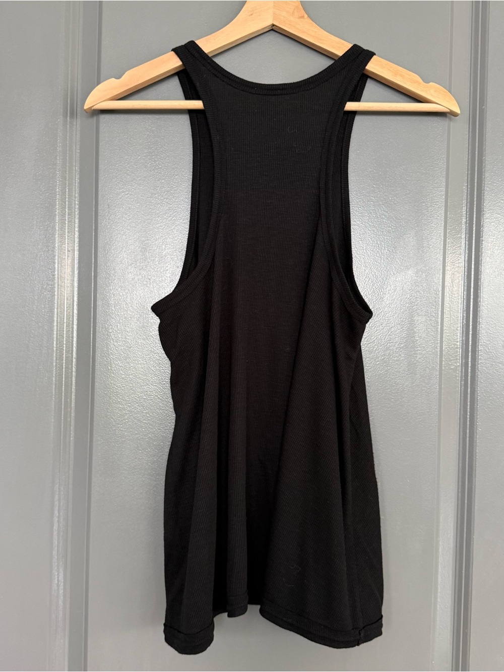 Free People Black Ribbed Scoop High Neck Tank Top - Picture 4 of 6